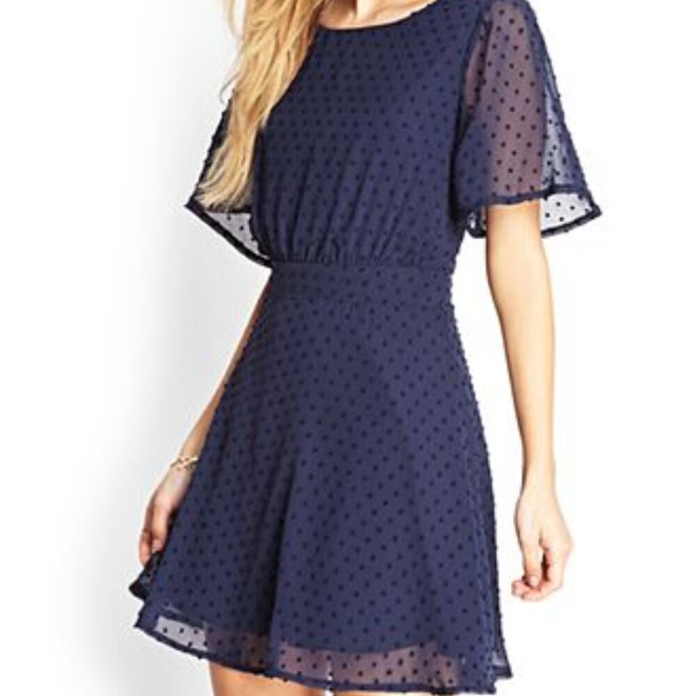 Forever21 Navy blue Dress 2010's New with Tags Size L - Picture 1 of 9